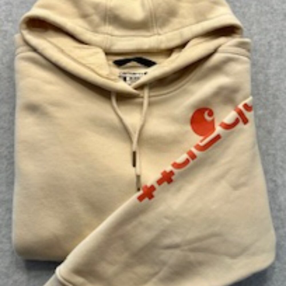 Carhartt Mens 3XL Hoodie Beige with Orange Details